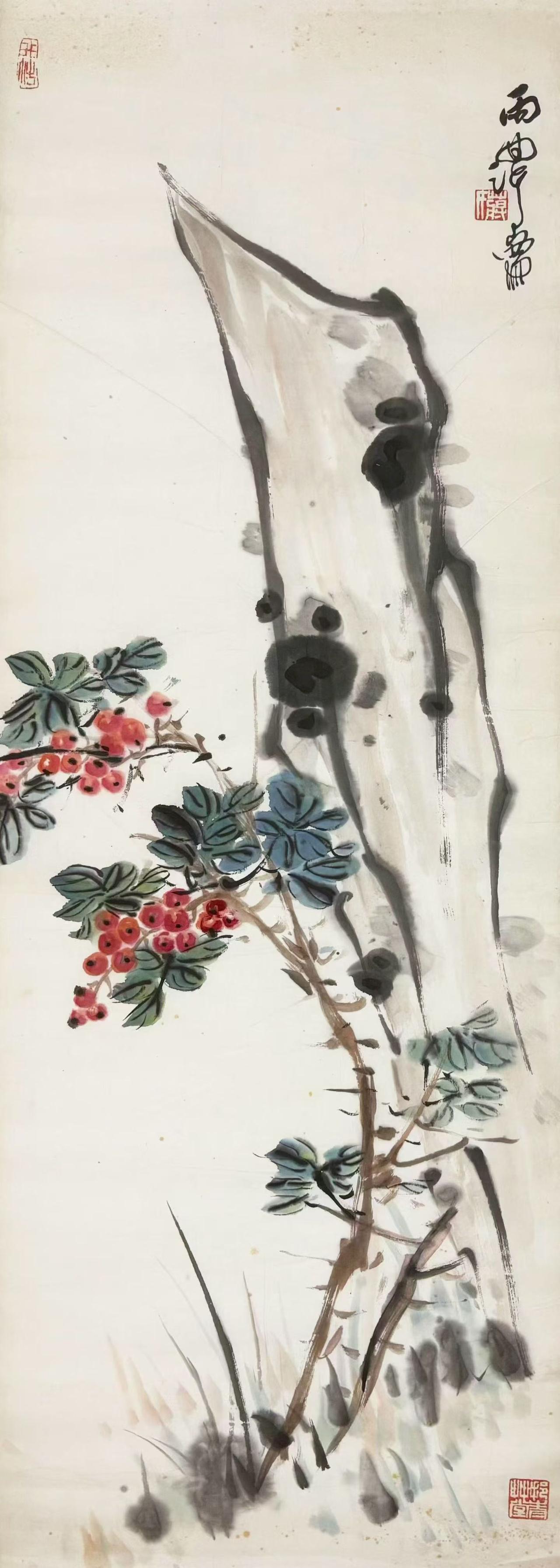 蒋雨浓《时来运转鸿运到》97X35cm（出版于《艺海遗珠-蒋雨浓作品集》P51 