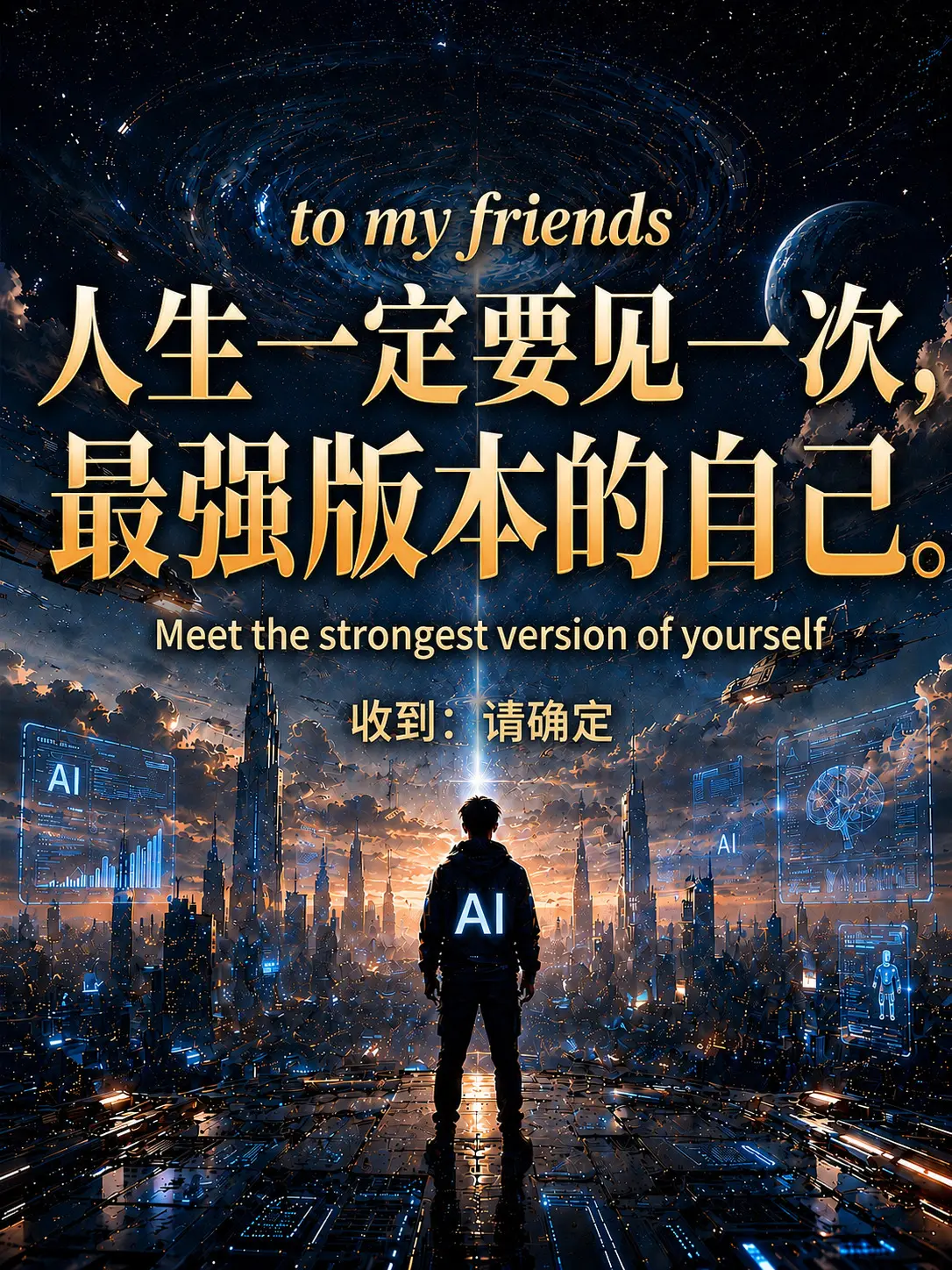 人生一定要见一次最强版本的自己。借助AI的力量，人生一定要见一次最强版...