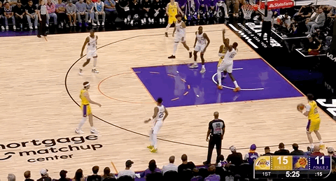 拉拉维亚，三分投进，打停太阳！ ​​​​湖人18-11领先湖人vs太阳 ​​​