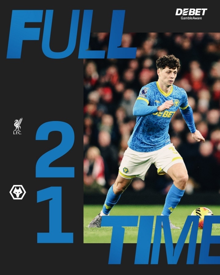 #狼队刷新英超前18轮最低积分纪录#英超第18轮，狼队1-2不敌利物浦，遭遇英超