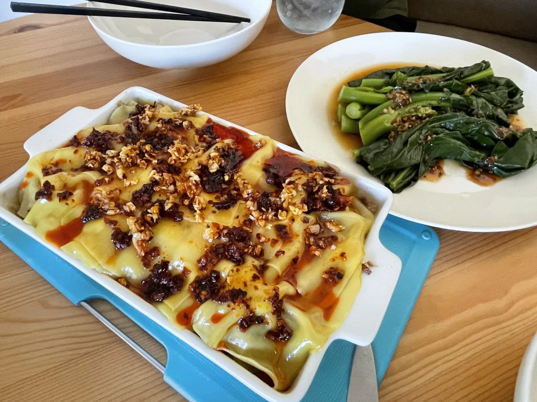 老外做的馄炖皮lasagna