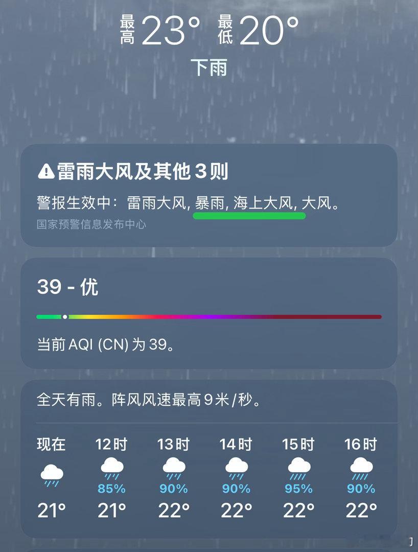 天哥所在地，昨晚也是下了暴雨，但不会有任何后果，因为处在海边！再大的暴雨，也不过
