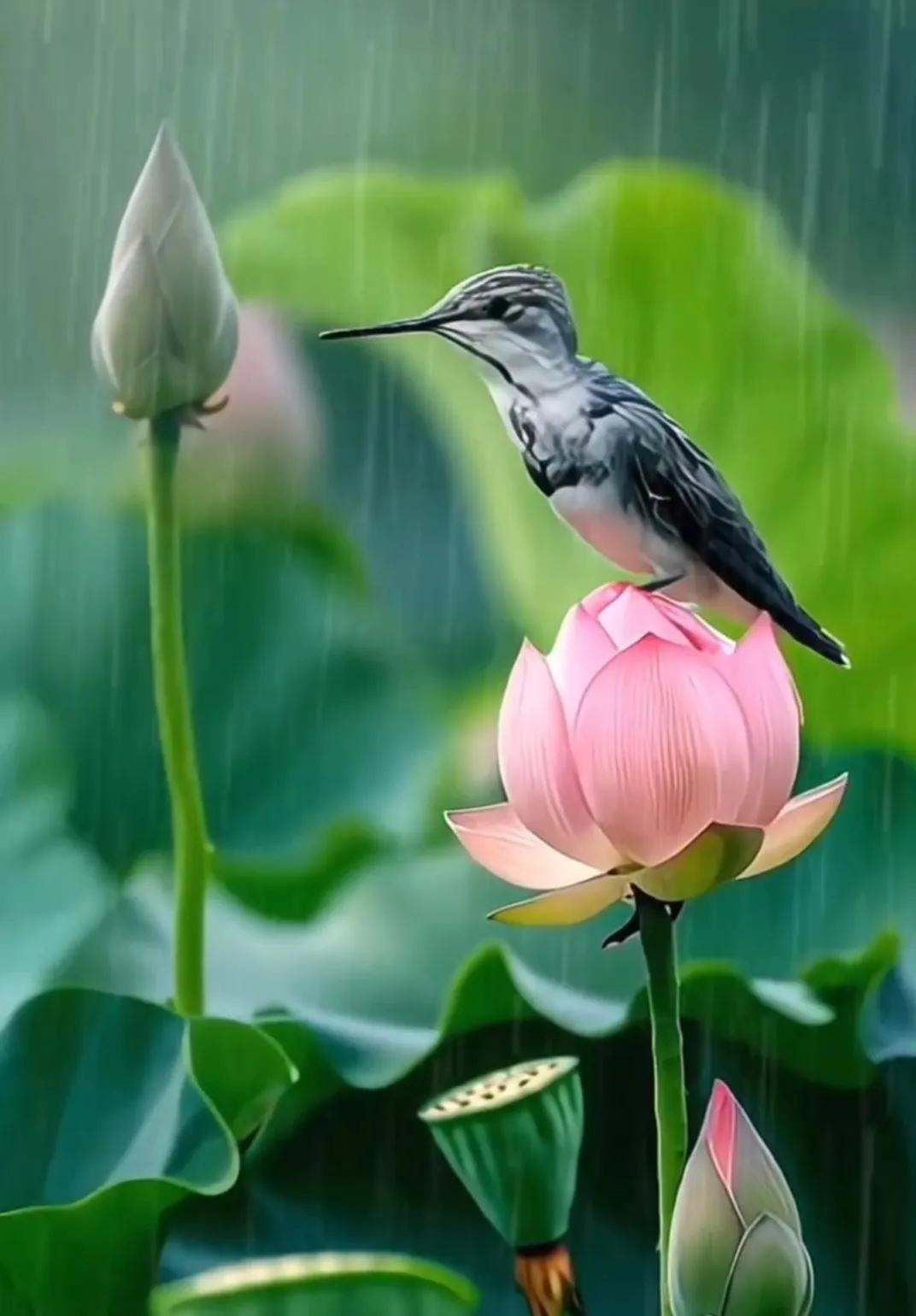 上联：夏雨荷花艳，下联才子请夏雨荷花艳，秋霜枫叶红。这对联多美呀！夏天的雨让荷花