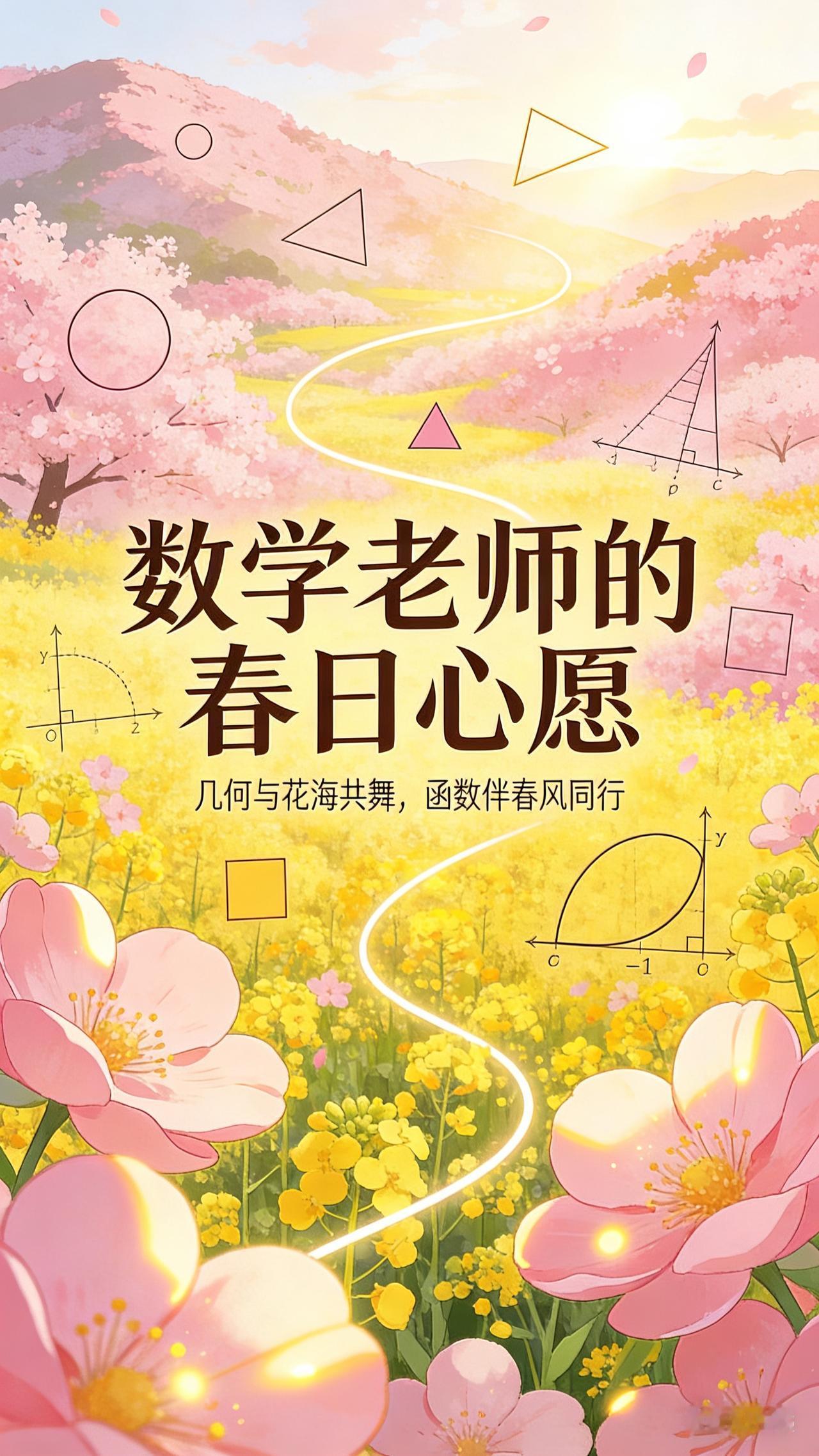 作为数学老师，我的春日心愿很纯粹：
让每个孩子都能看懂几何里的春天，
把函数图像