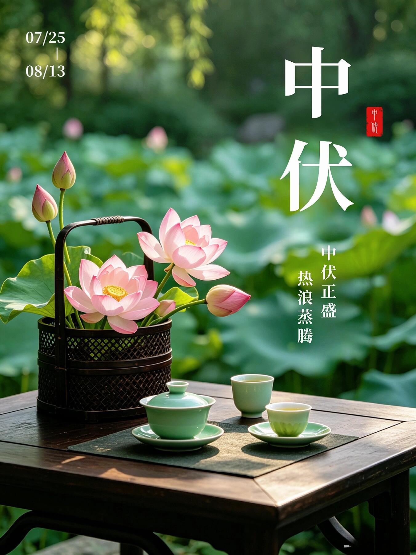 2026.7.25中伏祝福图片壁纸拿图吱一声噢～ 
