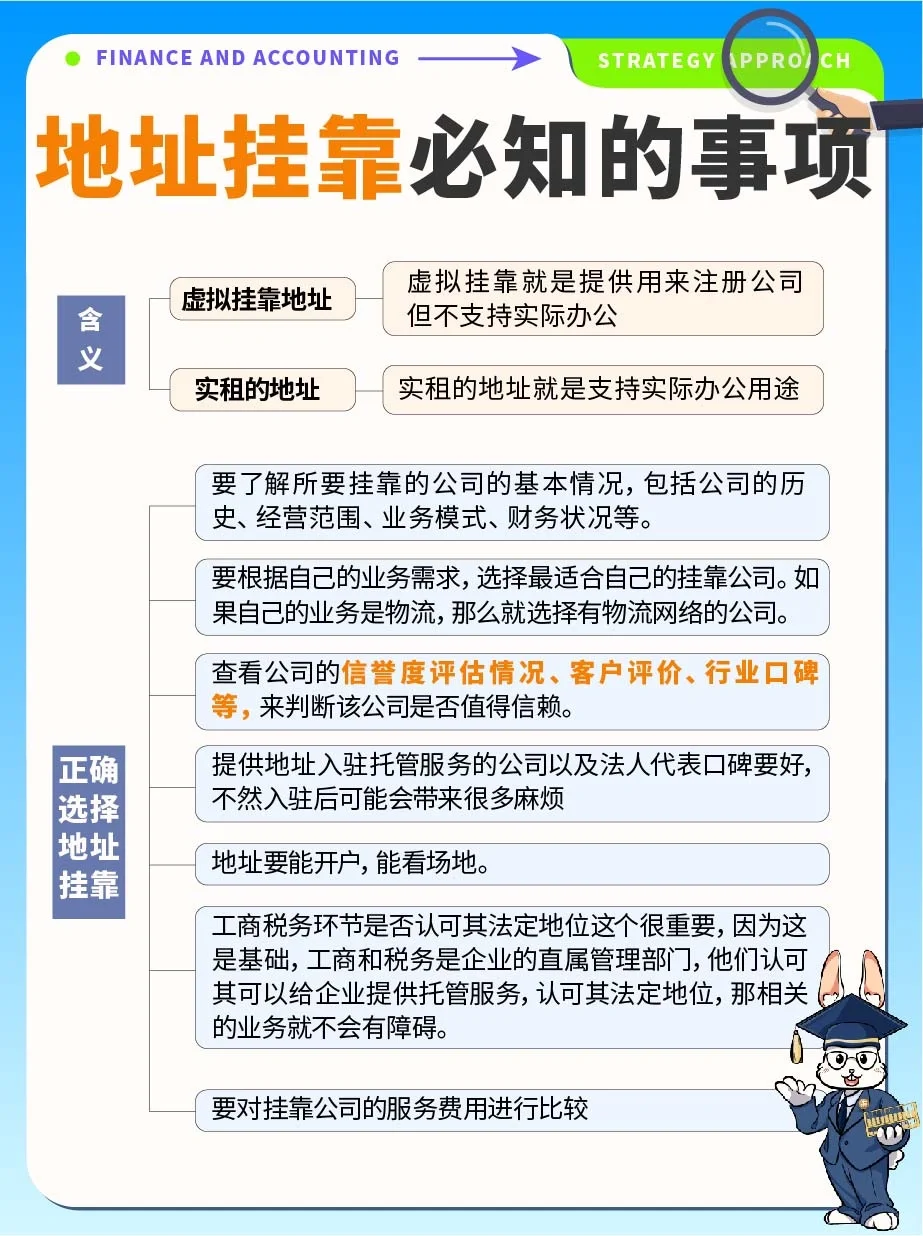 公司注册地址挂靠必知的事项💯