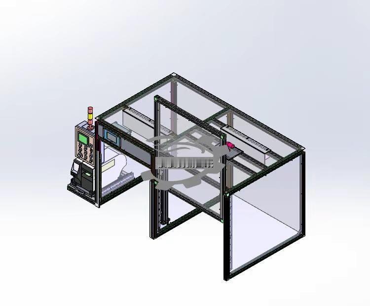 升降门式设备保护罩3D模型图纸下载_机械。图纸介绍 ：气缸升降门保护罩行业用途 