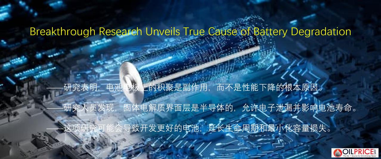 太平洋西北国家实验室突破性研究，揭示了电池退化的真正原因，可以提高可充电电池的性
