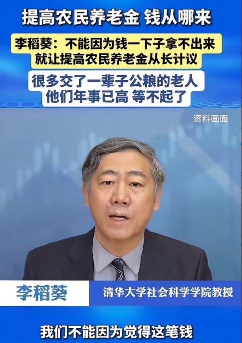 这才是真专家！李稻葵为农村老人发声：“不能因为钱一下子拿不出来，就让提高农民养老