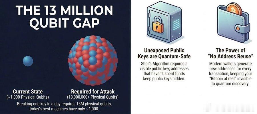 比特币量子恐慌论既懒惰又错误。量子攻击者甚至需要你的公钥才能开始。如果你从不重复