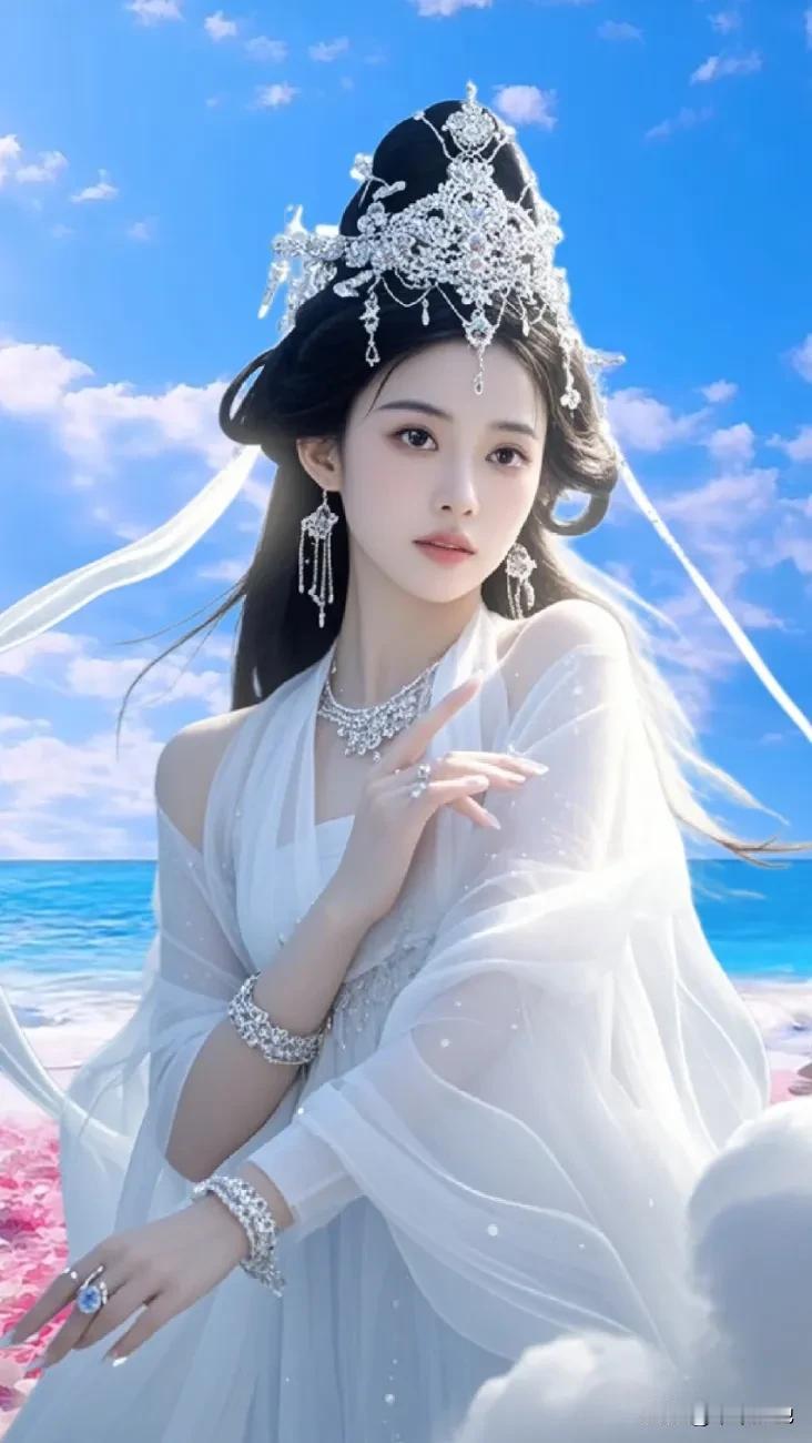 海边女神总是充满着无限魅力。在海滩上，她们就像灵动的精灵。那些穿着亮色比基尼的女