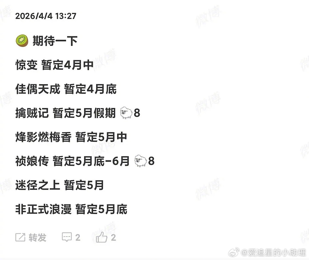 4平台排播剧里你期待哪一部？ 