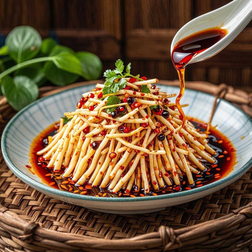 风味人间  | 凉拌折耳根是一道独具特色的家常凉菜，其做法如下： 食材准备 - 