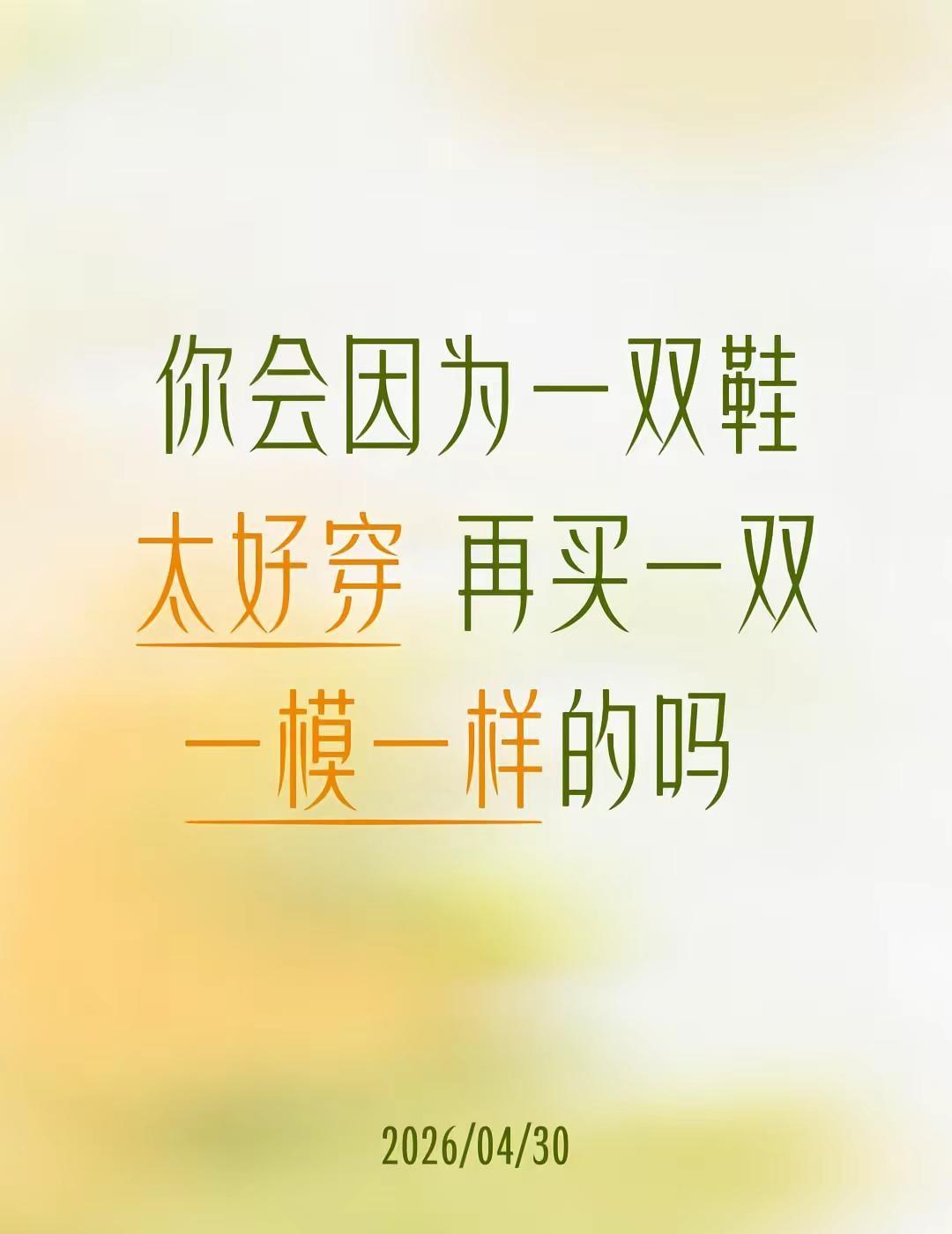 你会因为一双鞋太好穿 再买一双一模一样的吗 比如德训鞋 洞洞鞋 运动鞋 德训鞋 