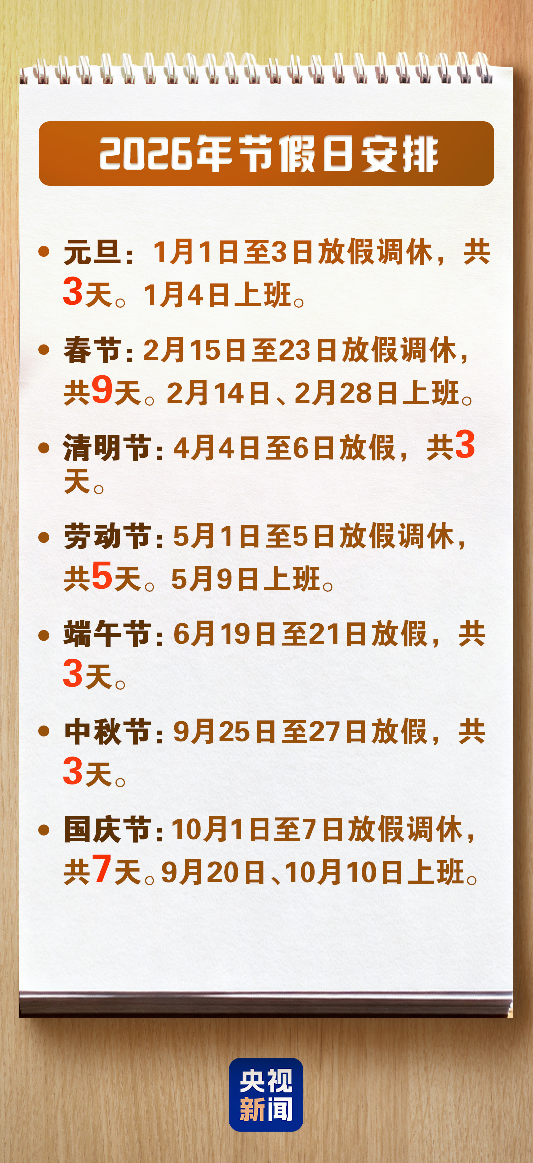 #再过2天就是元旦了#【元旦假期将至 2026放假日历提前收藏】#2026放假安
