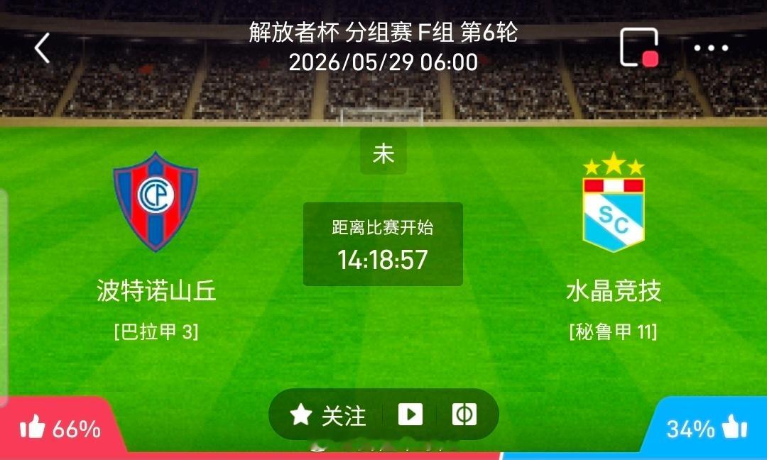 【足球】周四003解放者杯方向：波特诺山丘vs水晶体育解放者杯：波特诺山丘VS水
