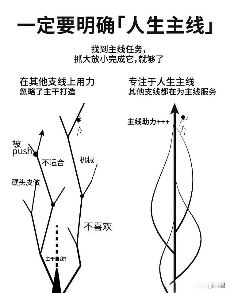 很喜欢这张图的逻辑：锁定主线，持续精进！