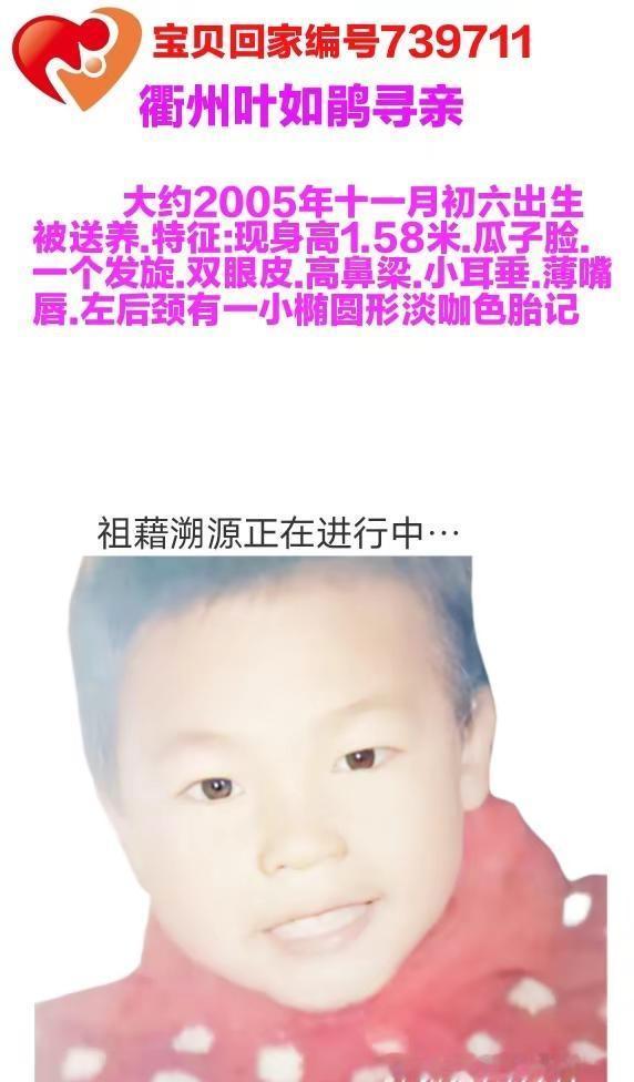 衢州叶如鹃寻亲