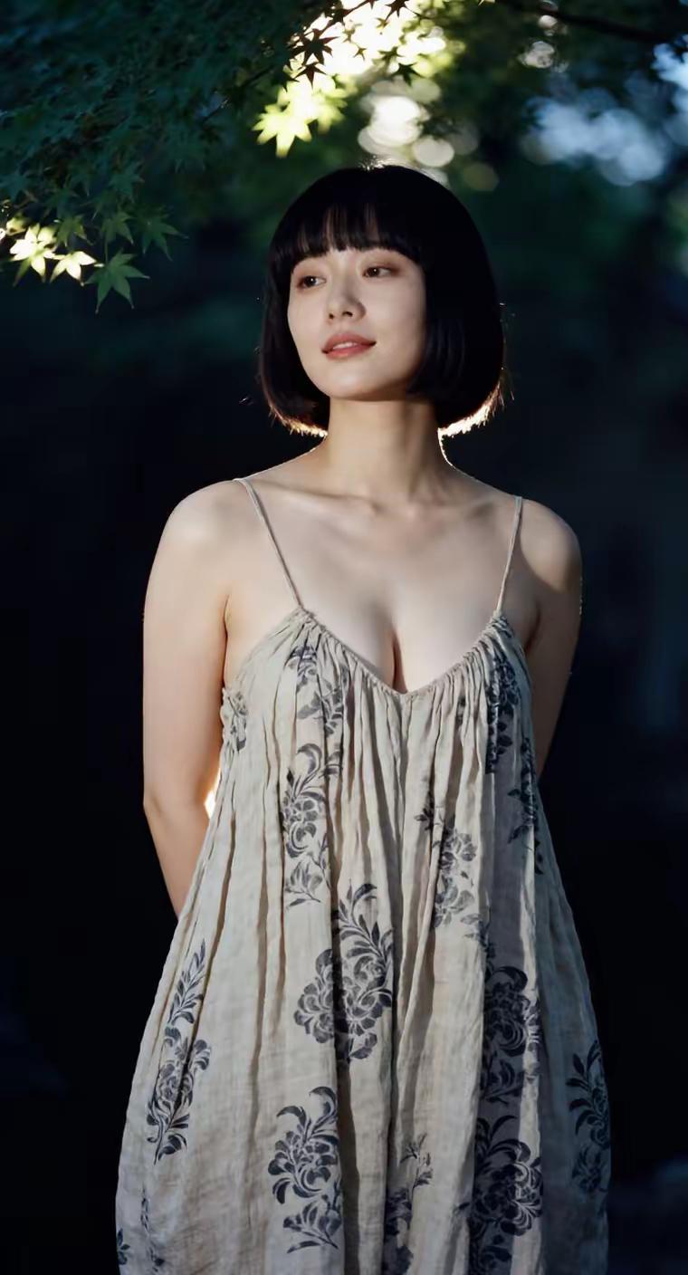 夏日清新，黑发少女，微笑如花🌸