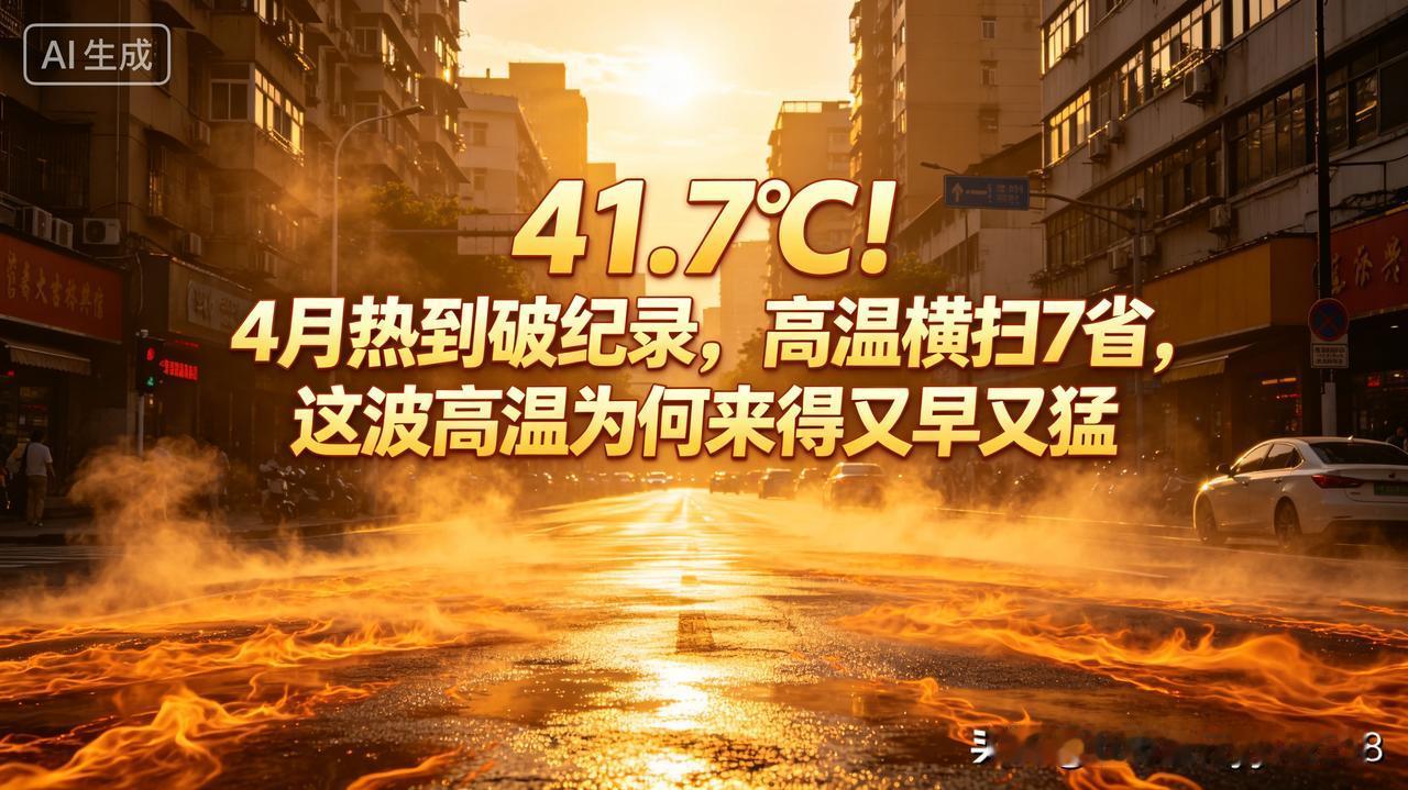 41.7℃！4月热到破纪录，高温横扫7省，这波高温为何来得又早又猛
 
4月才刚