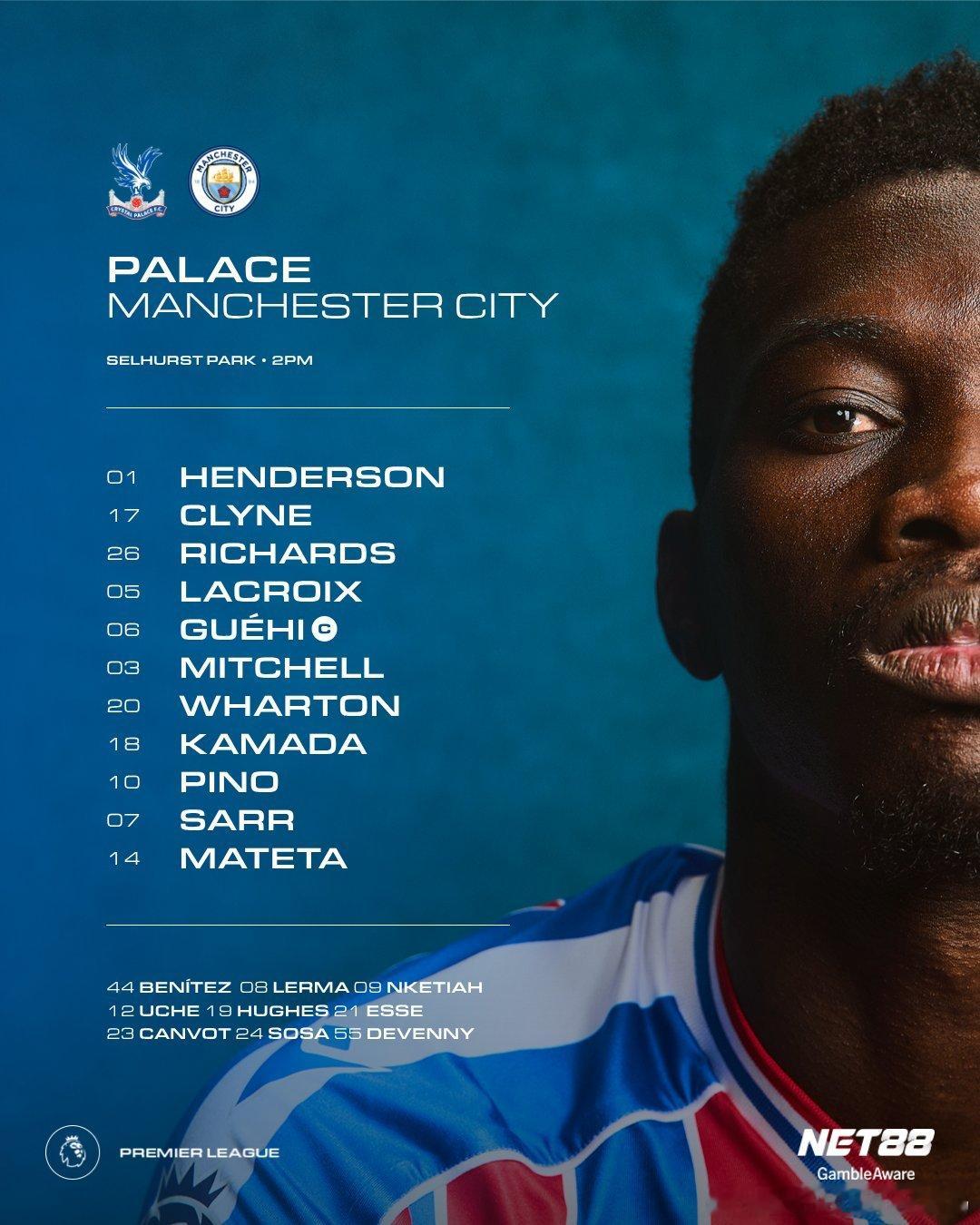 22点开赛， 双方首发曼城首发：25-多纳鲁马、27-马特乌斯-努内斯、3-鲁本