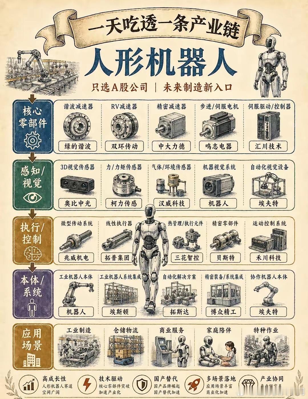 码住｜人形机器人产业链全解🔥一天一条产业链，今天吃透人形机器人！🤖上游（核心
