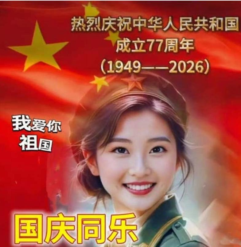 明天国庆，祖国万岁，扬我国威，耀我中华，欢度国庆，红旗漫卷，
江山如画，盛世华诞