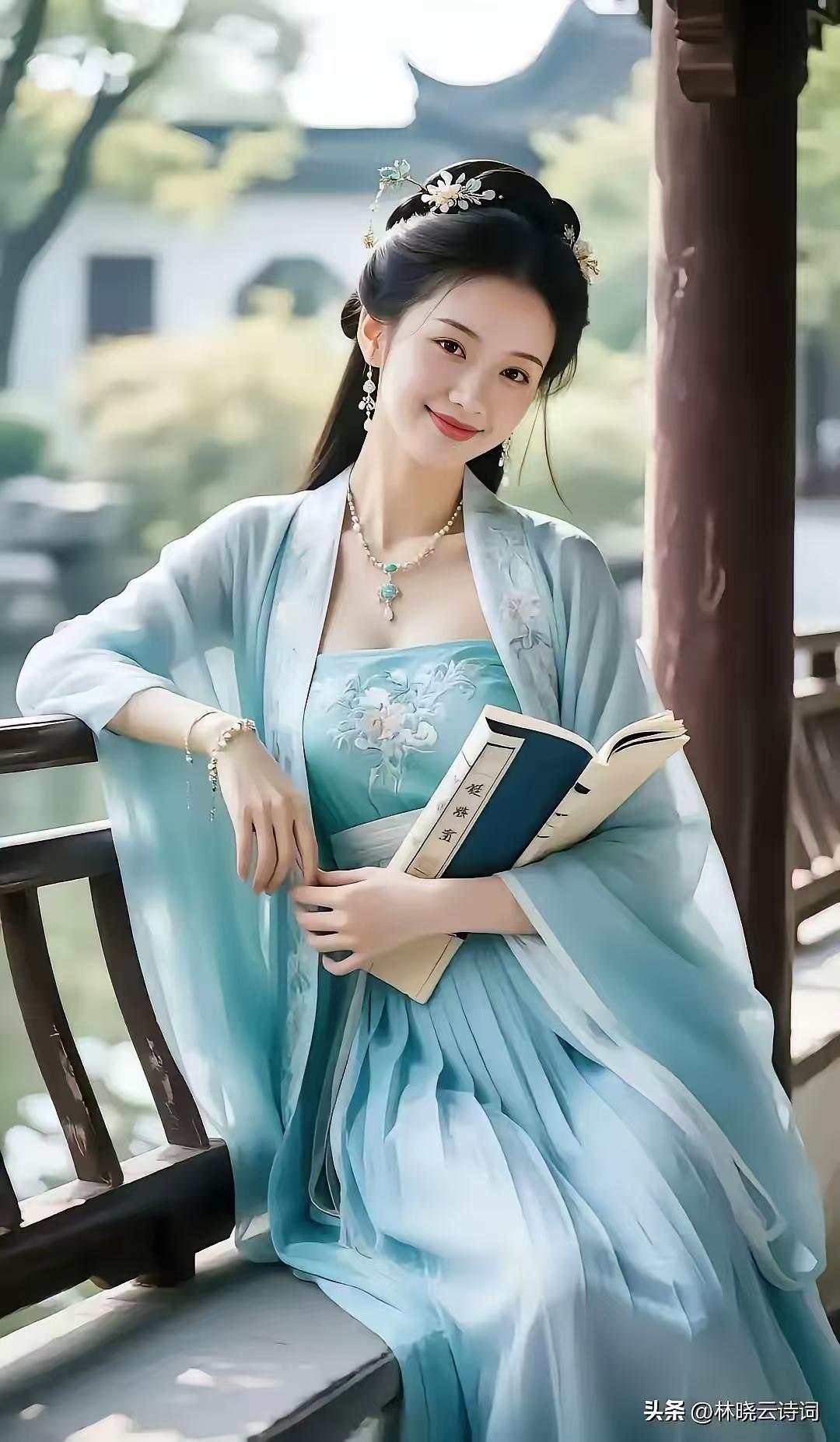 四块玉·才女风采
貌若仙，才情灿。
琴画诗书韵中涵。
看山挥笔诗成翰。
名自传，