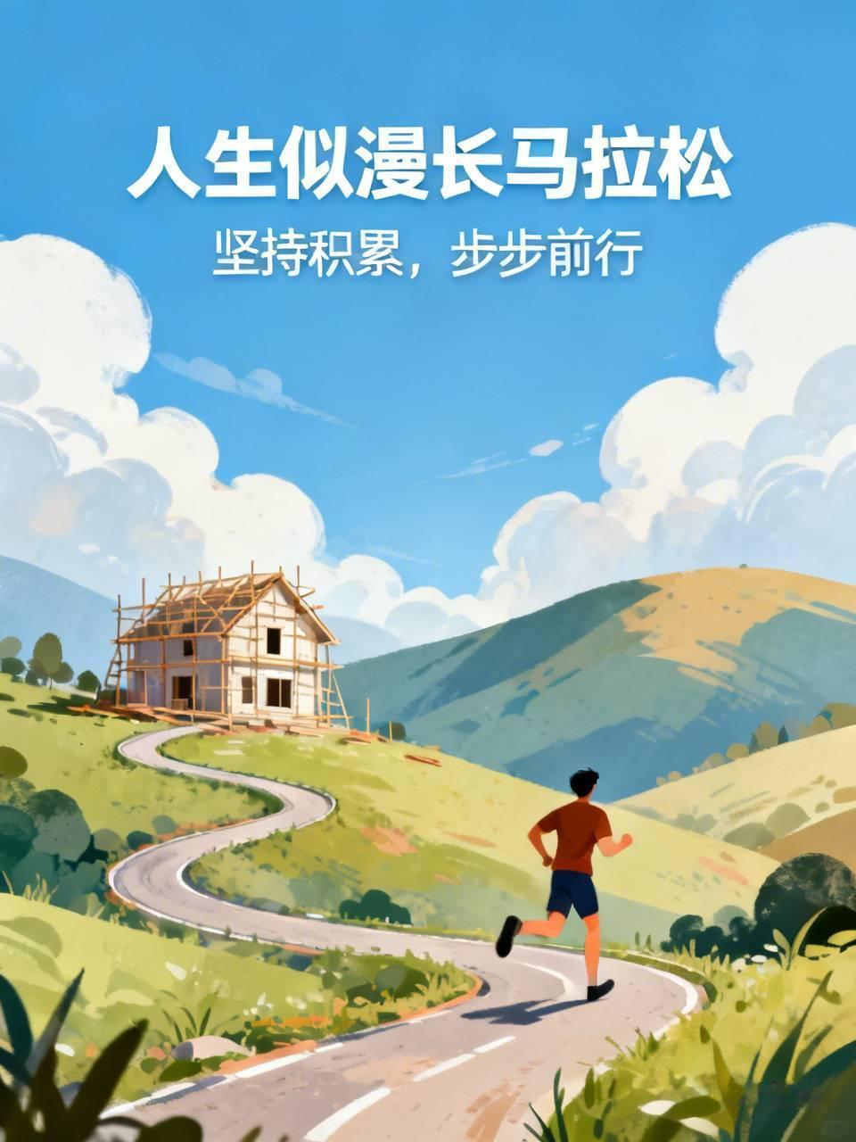 人生似漫长马拉松，
非短暂百米冲刺。
许多人想一蹴而就，
却忽略坚持积累之力。