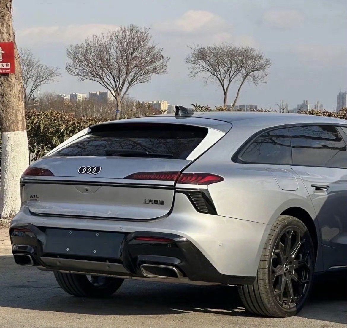 上汽奥迪A7L旅行版无伪装车尾照曝光了，不用看谍照猜来猜去，尾灯、后备箱线条都看