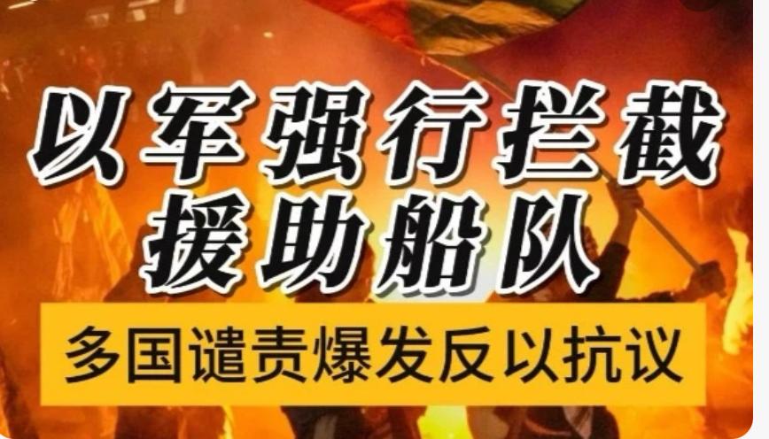 以色列拦截加沙援助船队你怎么看以色列拦截加沙援助船队是违反国际法的行为，严重阻碍
