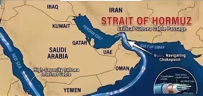 伊朗曝光7根海底光缆！一旦切断，华尔街数万亿流水或成死代码！

霍尔木兹海峡只有