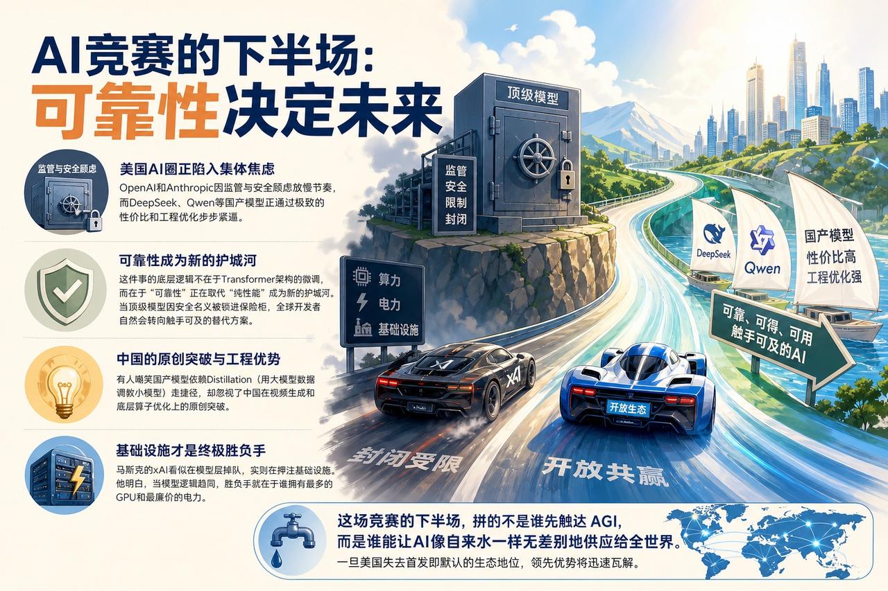 【AI霸权易主：当领先者开始自我设限】

美国AI圈正陷入集体焦虑。OpenAI