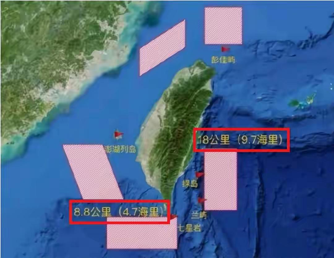 怎么不说300海里呢？这样岛内的恐慌会小很多。但是台湾人在海边看得到呢。最近只有
