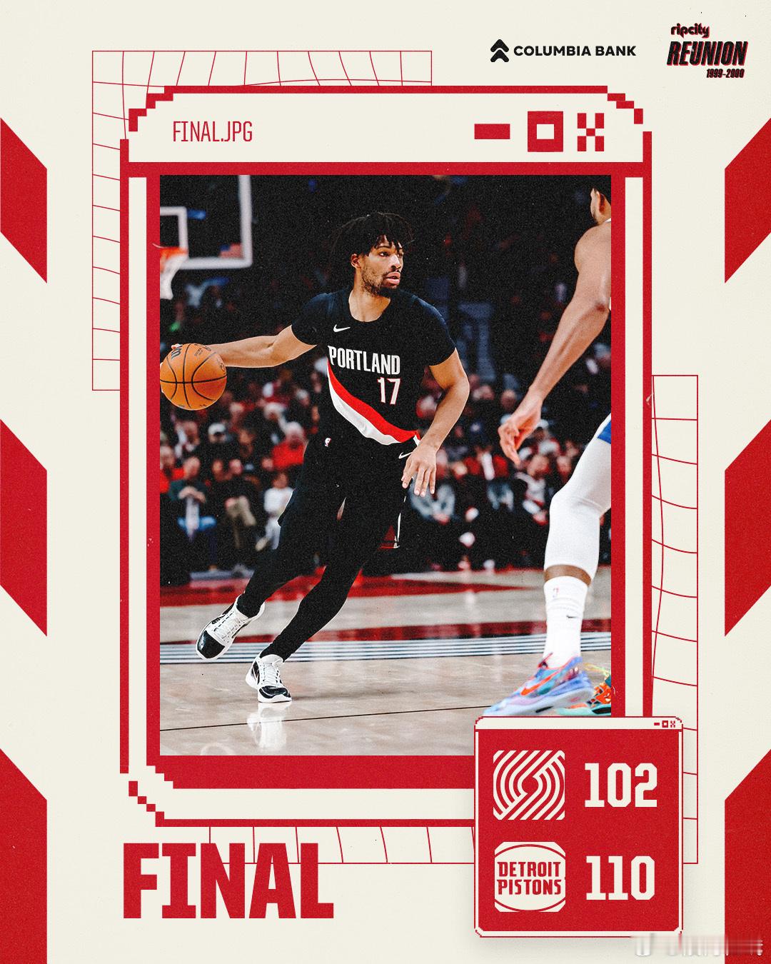 开拓者活塞这场比赛，可真是戏剧性拉满。活塞在第三节时候最多领先21分，坎宁安也在