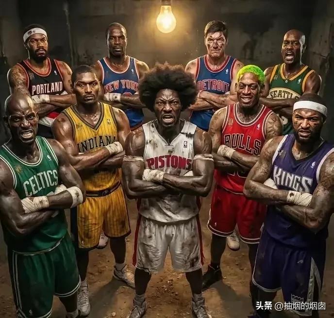 NBA恶汉大集合
 
前排
1、凯文·加内特，外号“狼王”，球风激情四射。
2.