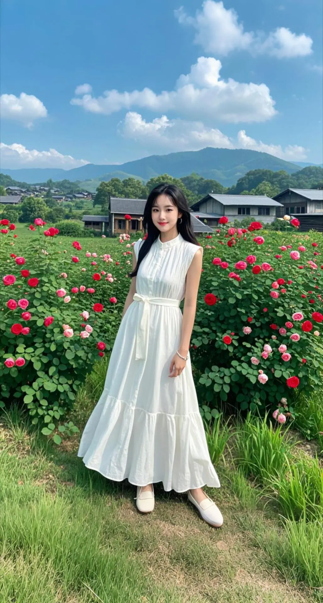 AI扩图 AI晨阳玫瑰美