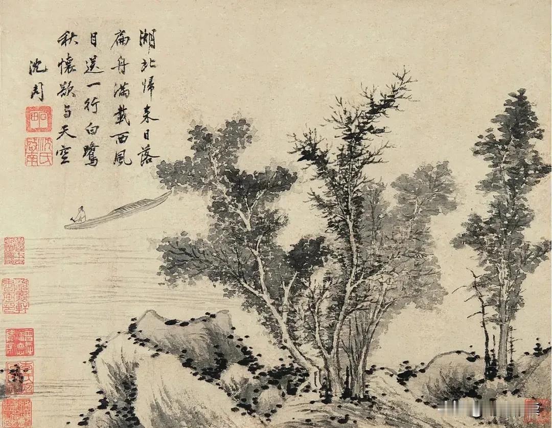 沈周：《山水册》
#国画# #国画山水#