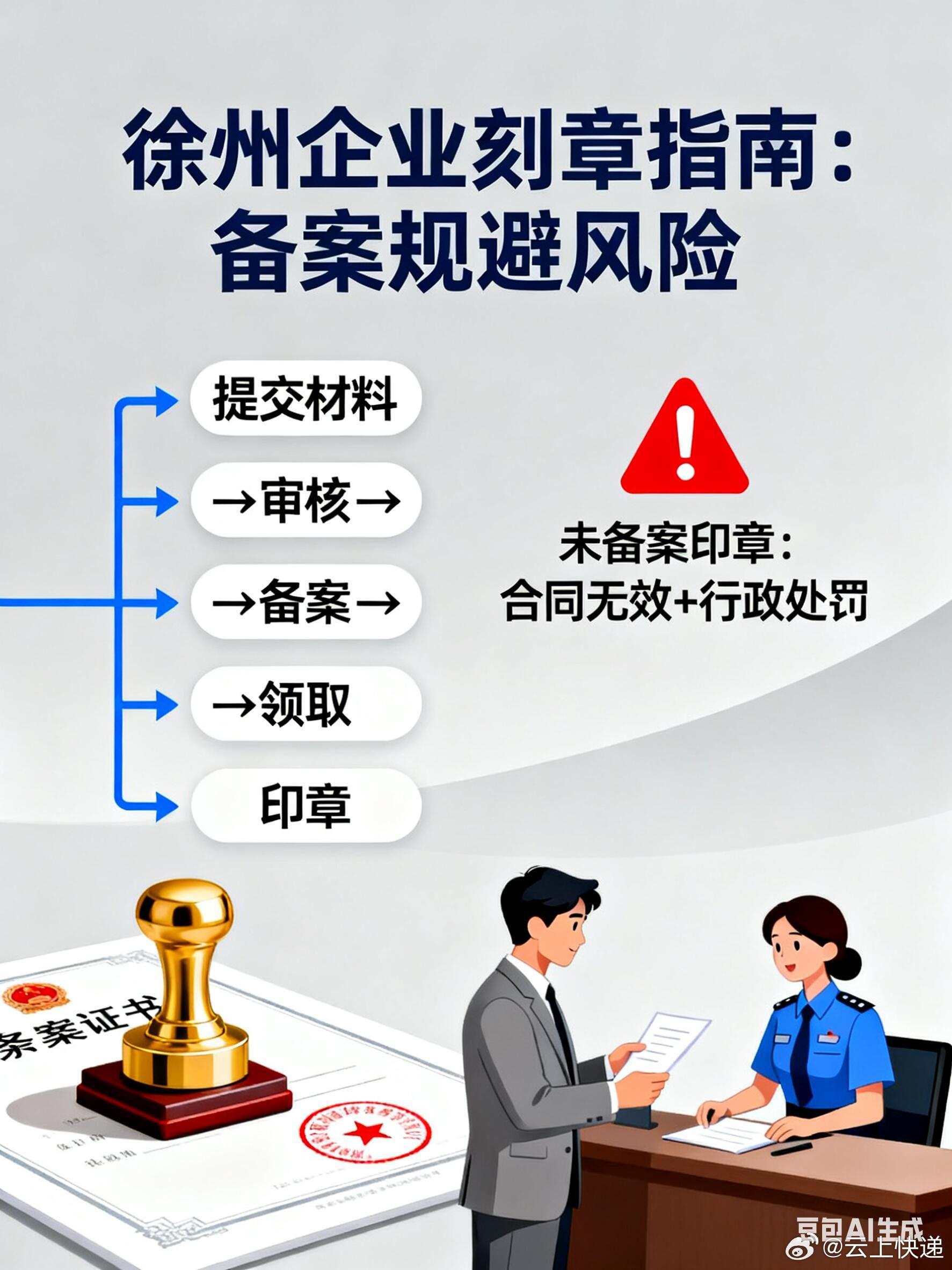 徐州企业刻章指南：备案规避风险刻制一枚合规的公章，曾是企业开办过程中的一道门槛。