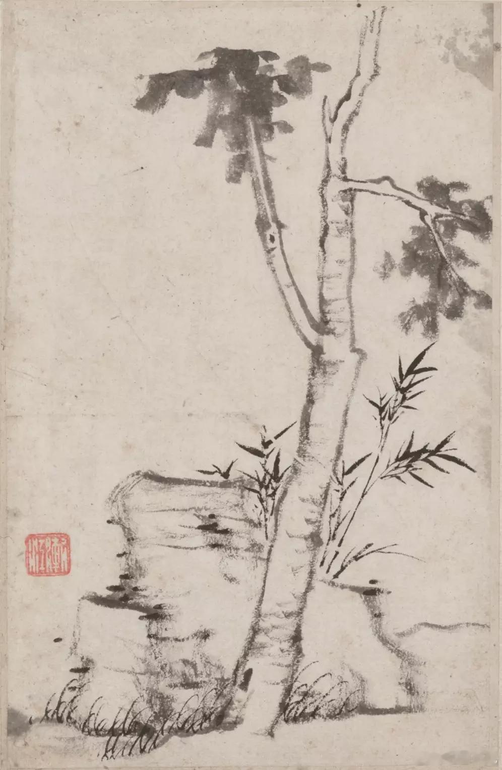 清初四僧之一 渐江。弘仁(1610-1664)[清]本姓江，名韬，字六奇，又名舫