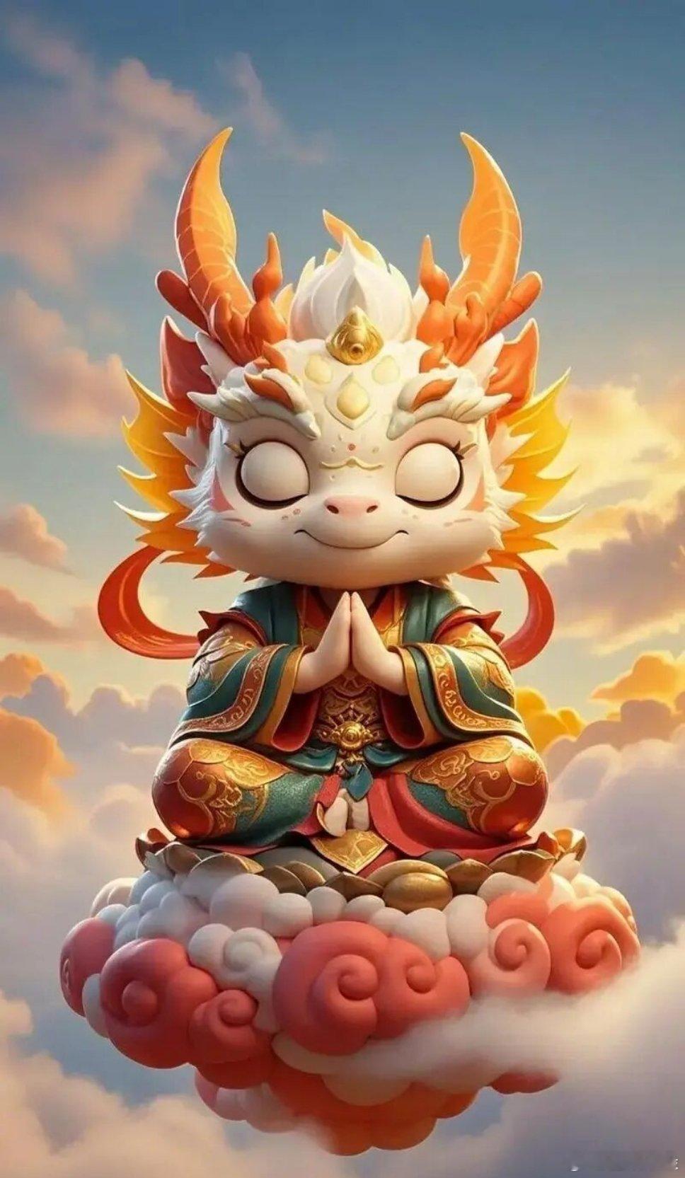 呆萌Q版生肖祈福许愿平安顺遂佛系壁纸 