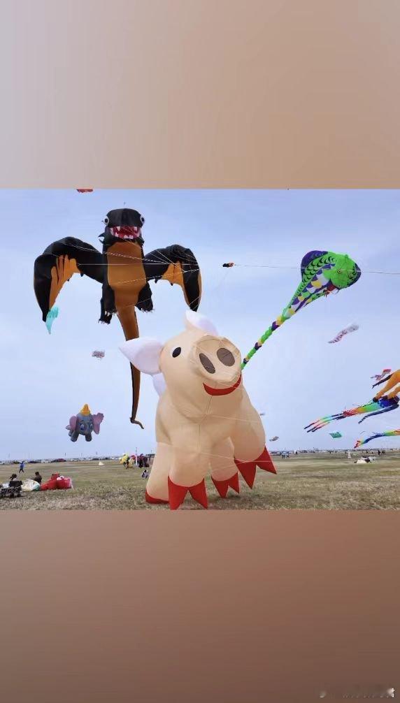 潍坊风筝节万物皆可乘东风飞天风筝节没有放不上天的东西潍坊人的快乐好简单！借着东风