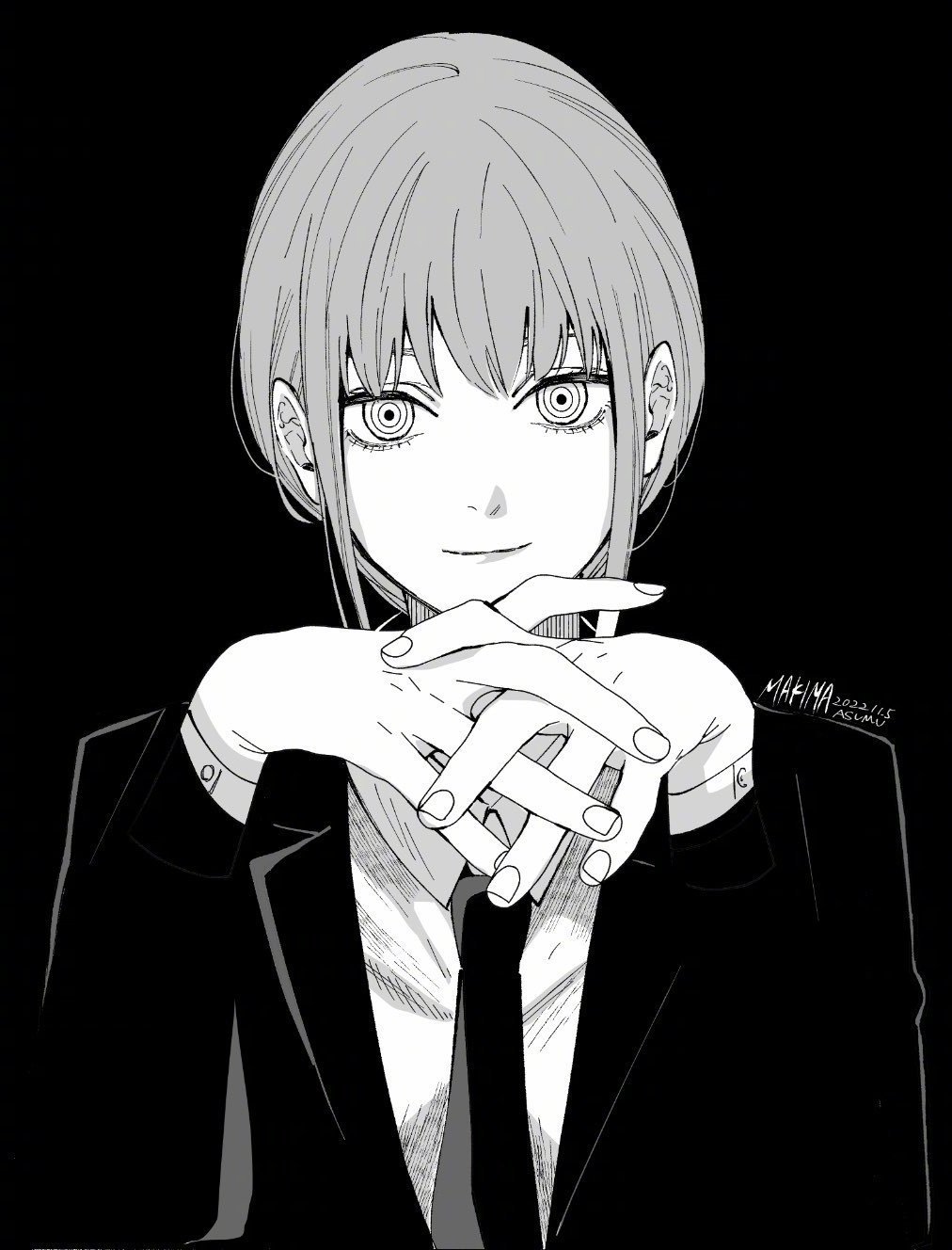 「电锯人」松本明澄 绘制玛奇玛，每一张都好美，好爱！！ ​​​[兔子][兔子]T