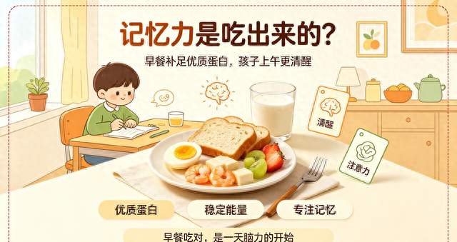 孩子记性差、上课走神？根源在早餐！脑科学：一定要多吃它