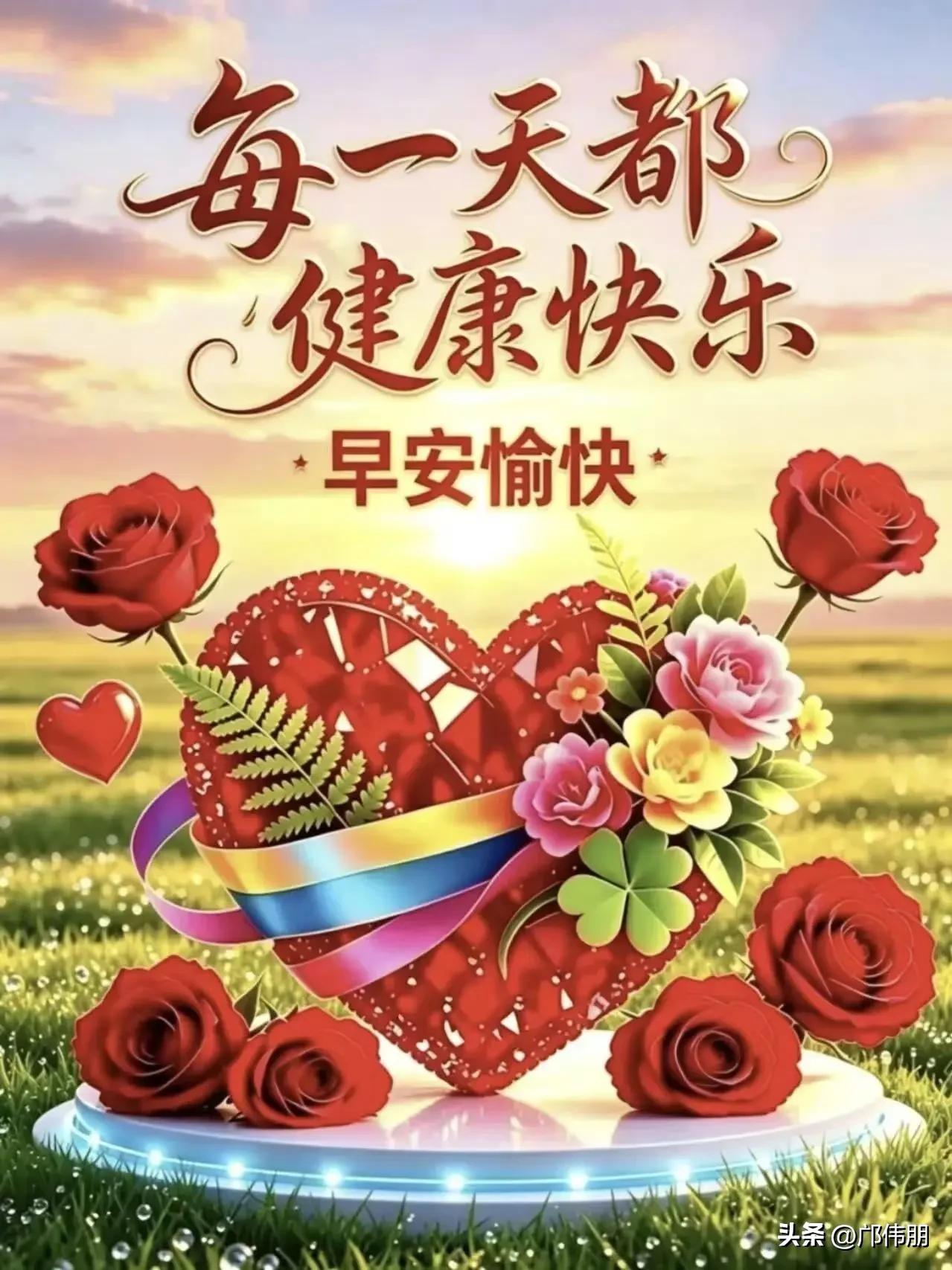 [心]早安心语[心]

晓窗初透曙光柔，
风递清声过小楼。
檐下鸟啼催晓色，
阶