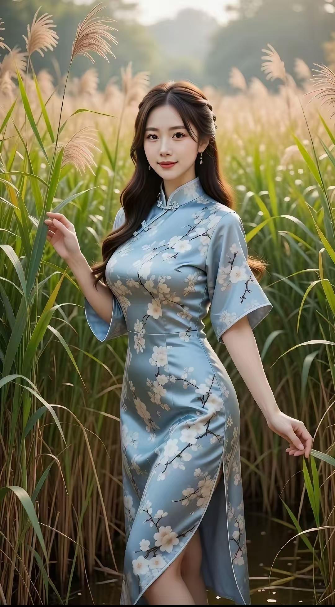 清江引·蒹葭客
白蘋影里裁云袖，
风动罗衣皱。
鬓边梅蕊收，
耳畔珠璎漱，
烟波