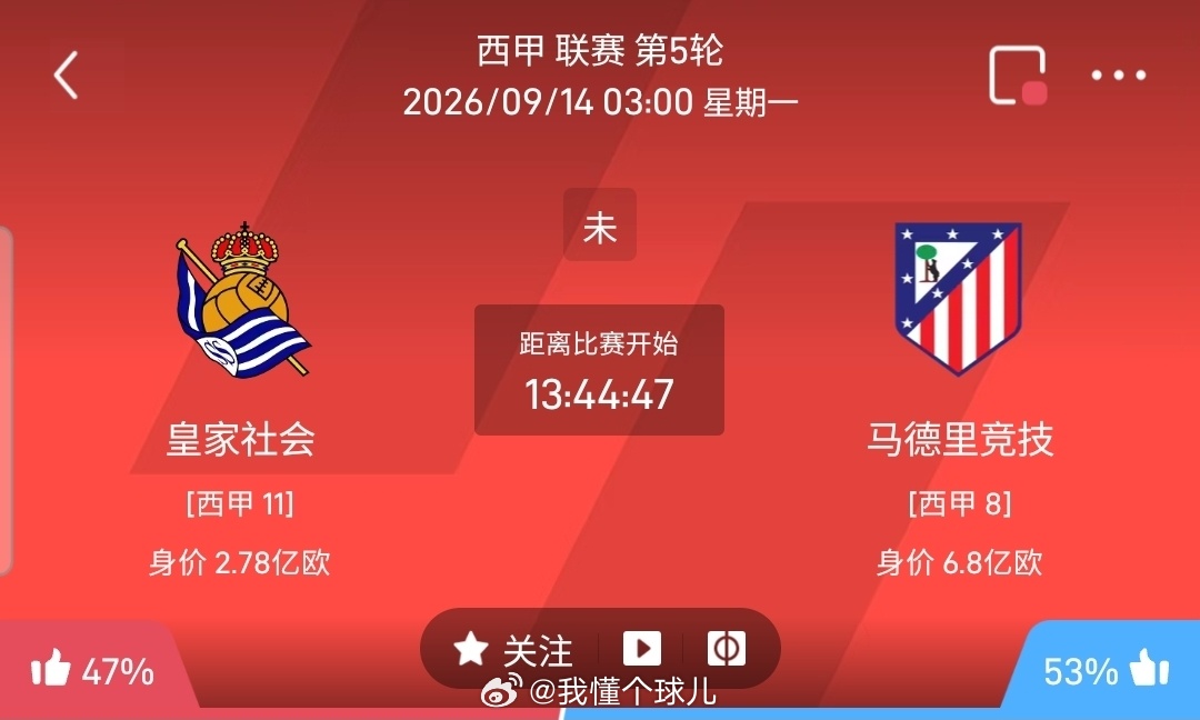 【足球】周日021西甲联赛方向：皇家社会vs马德里竞技西甲：皇家社会VS马德里竞