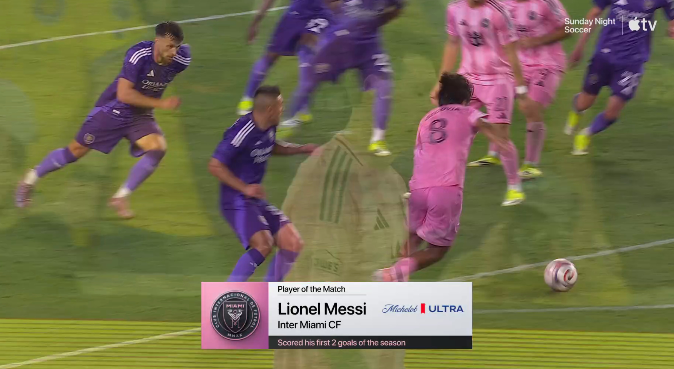 本场比赛最佳球员：梅西！奥兰多城vs迈阿密国际迈阿密国际