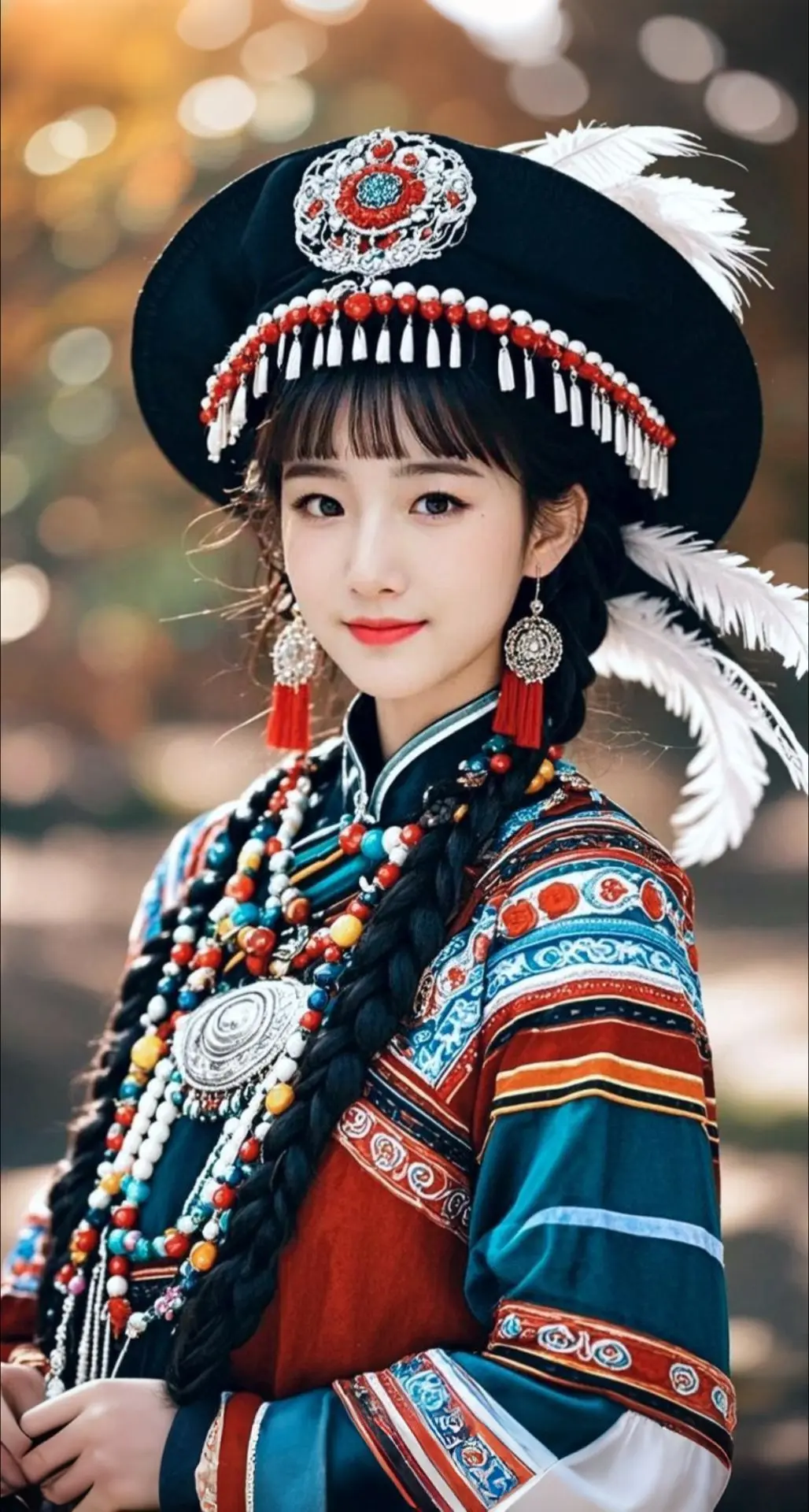 AI扩图 AI民族风少女