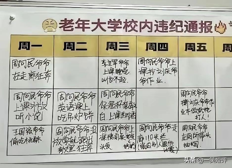 【周向民爷爷，你火🔥了】
网传图片。
不知是哪所老年大学。
这位周向民爷爷，身